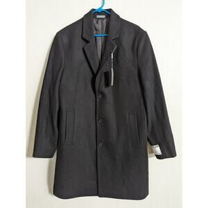 New Michael Kors men's sz S Wool Blend Coat Overcoat black style MX 15502 Q4